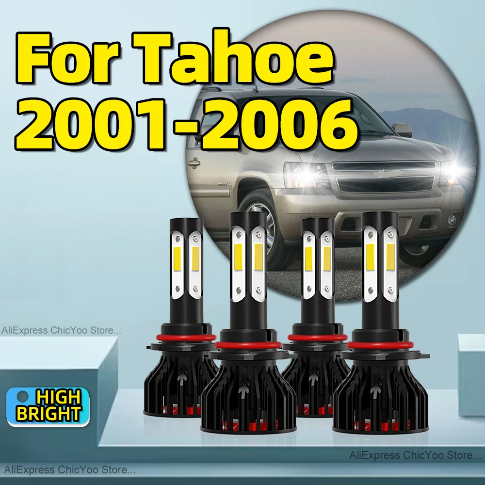 

2/4Pcs LED 12V 6000K Bright White 180W HB3 9005 HB4 9006 Auto Headlight LED Lamps For Tahoe 2001 2002 2003 2004 2005 2006