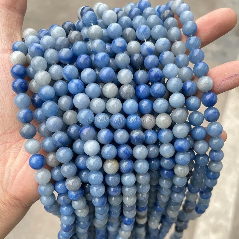 Natural Stone Blue Aventurine Beads Loose Spacer Gemstone Bead For Jewelry Making DIY Bracelet Necklace Accessory 4 6 8 10 12mm