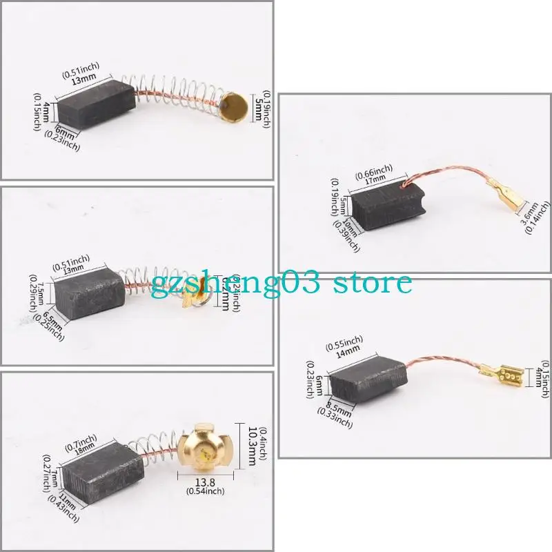 U75C 4pcs/مجموعة فرشاة الكربون المحرك مجموعة قطع الغيار زوايا فرشاة كربون طاحونة