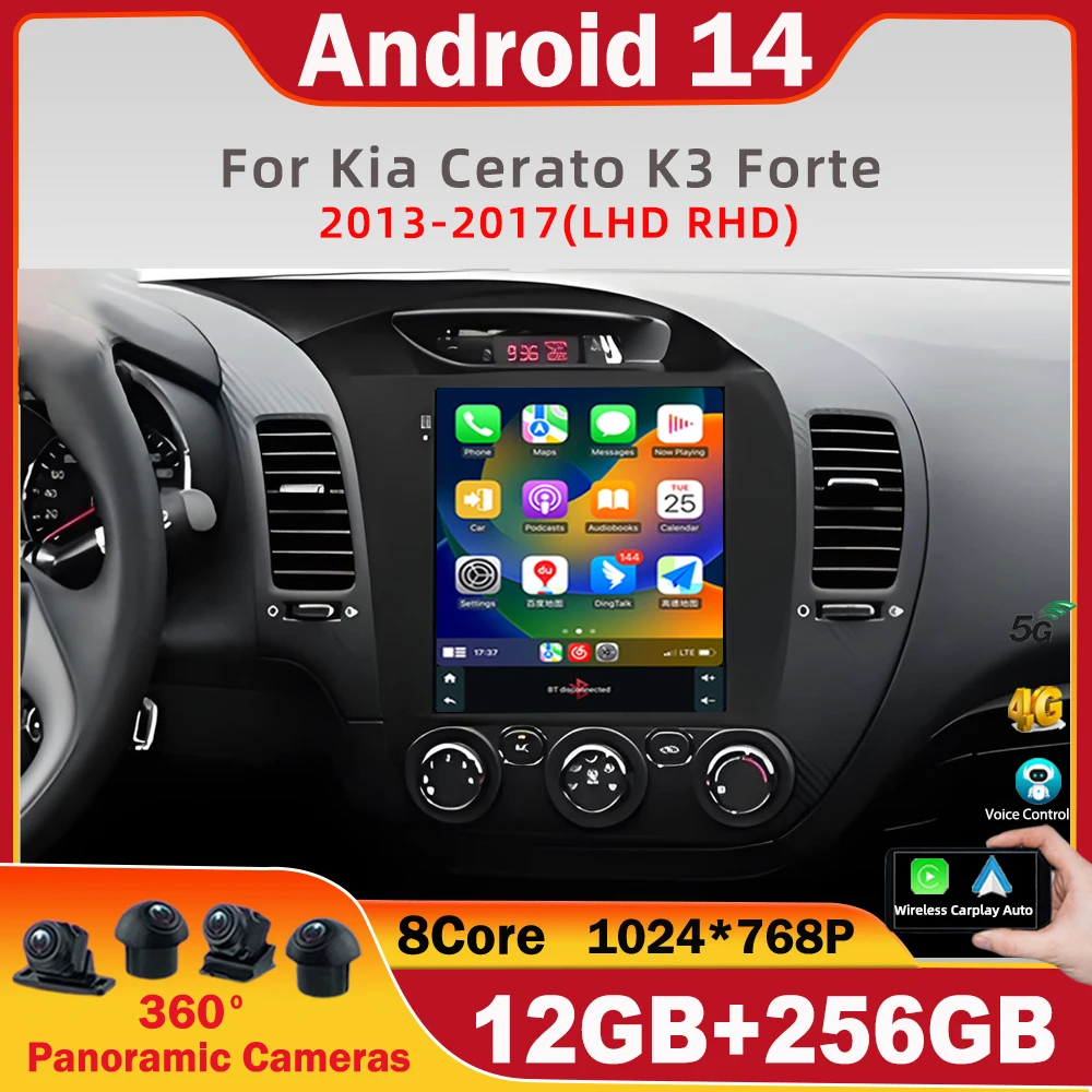 

9.7 inch car For KIA CERATO K3 Forte 2013-2017 auto Android 14 Car Radio Multimedia Video Player Navigation GPS Stereo DSP WIFI