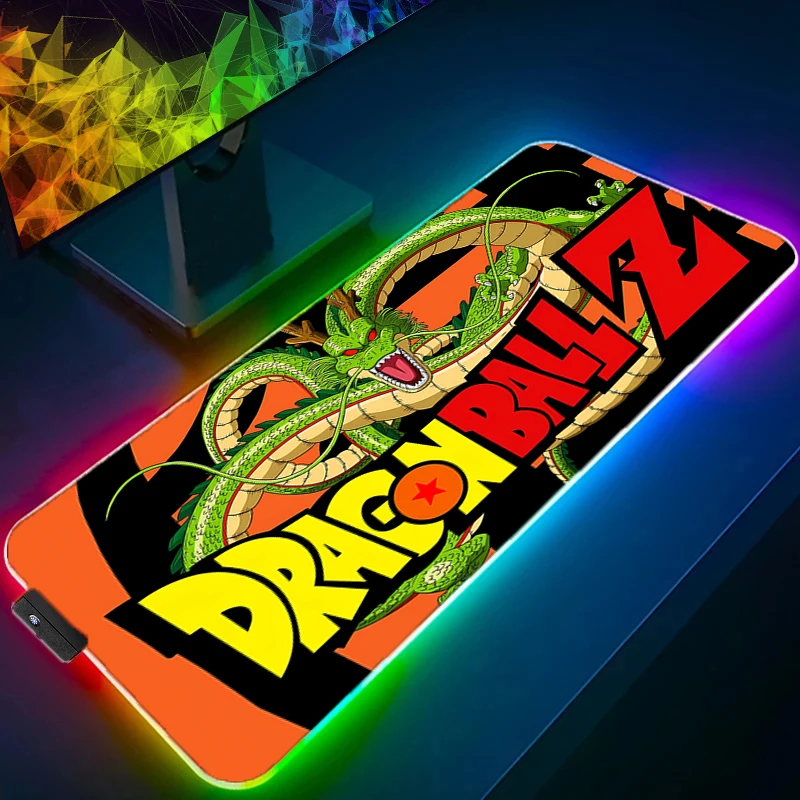 

RGB LED D-dragon B-ball Gaming Mouse Pad Design Non-slip Rubber Sewn Edge Desk Mat Keyboard Pad Gamers And Office Work Mousepad