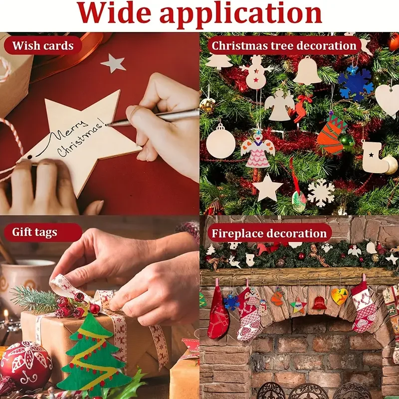 10pcs Whimsical Christmas Decorations Set - Creative DIY Graffiti Painting Chips for Home and Outdoor Decor Festive Season