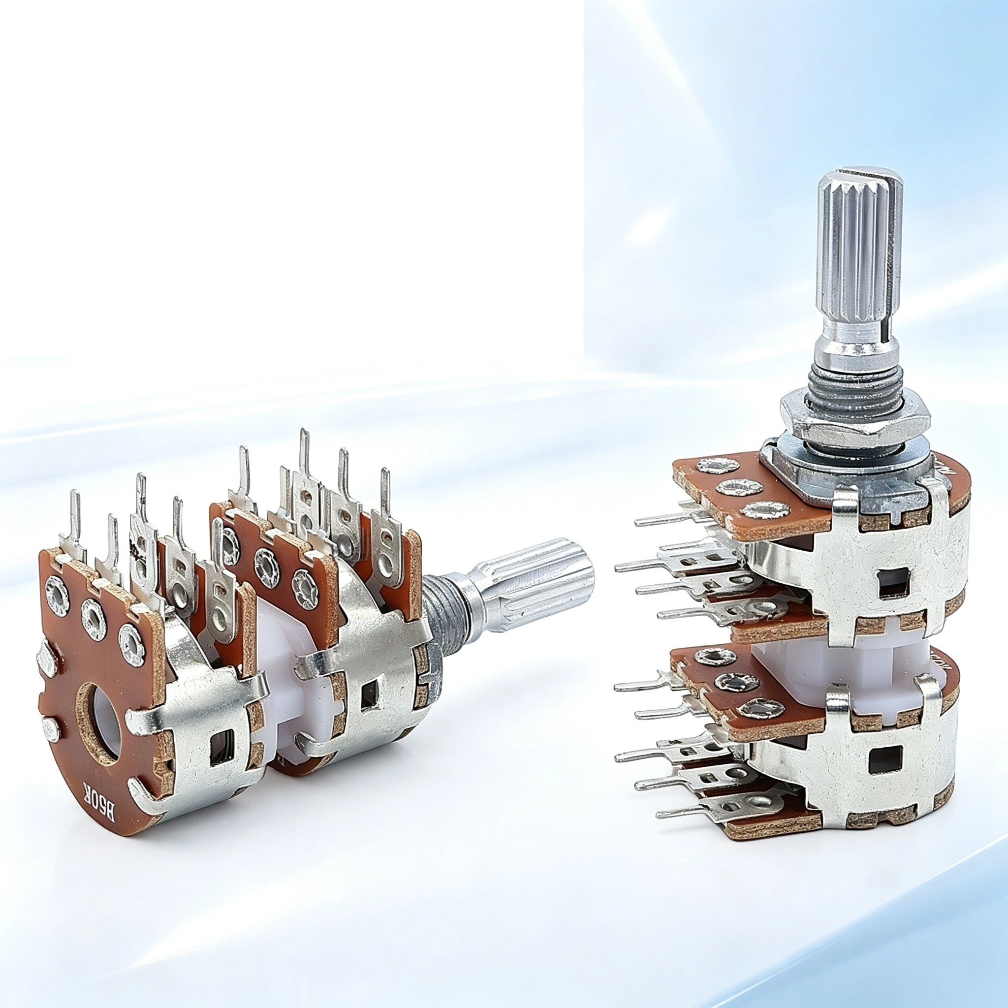 5pcs for 148 16Type 4-Gang Potentiometer B10K B50K B100K ±10% Tolerance for Audio Volume Control