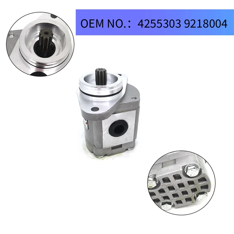 1 PCS Hydraulic Gear Pump 4255303 Silver Metal For Hitachi Excavator EX100-2 EX120-2 EX200-2 John Deere 490E 790ELC