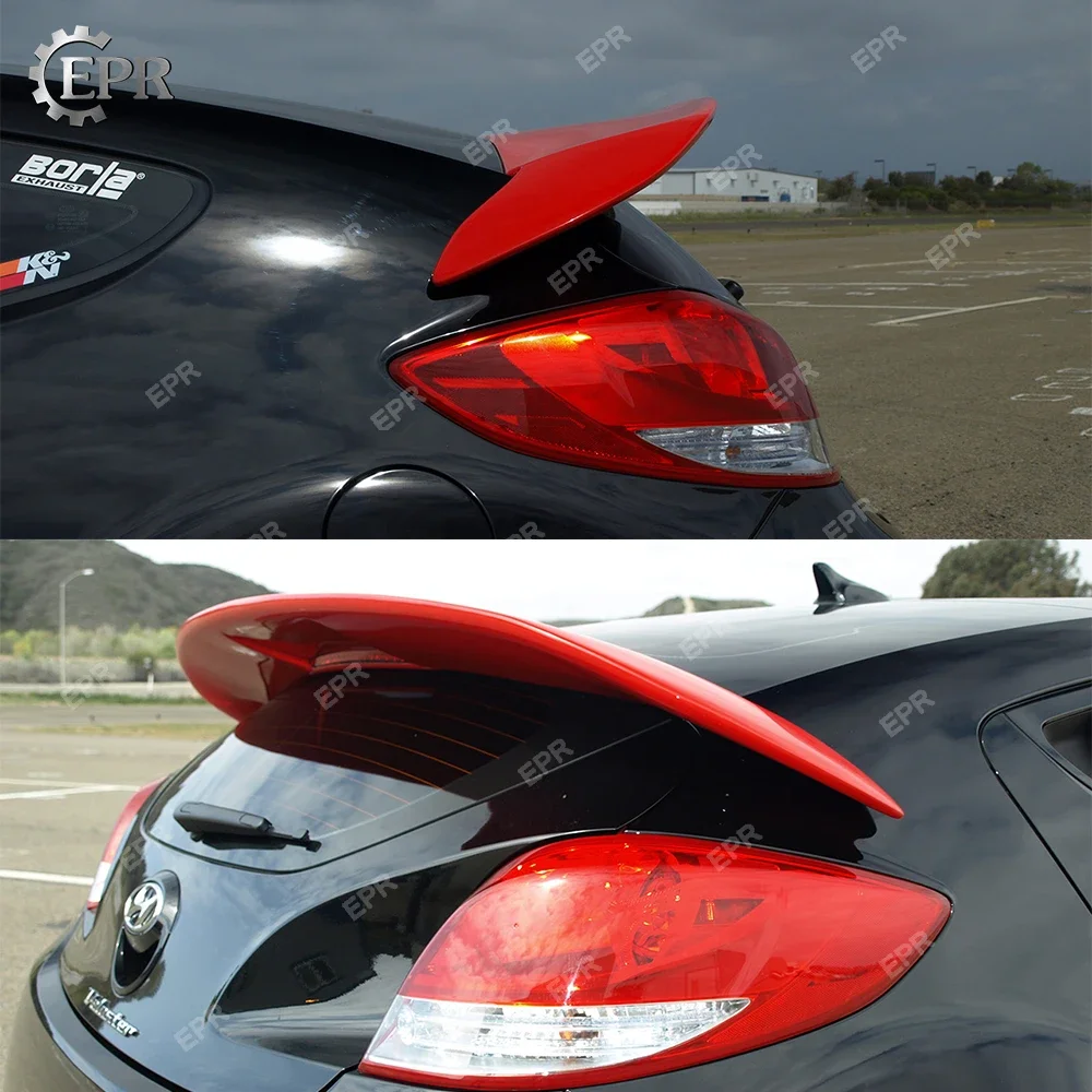 FRP Rear Spoiler For Veloster D Style Fiber Glass Rear Roof Wing Lip(Turbo Need Brake Light)Tuning Trim Accessories For Veloster