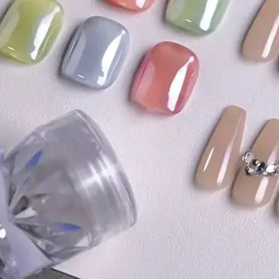 1g Kryształowy Puder do Paznokci z Efektem Lustra, Wysoki Połysk, Transparentny, Kolor Moonlight White Aurora, Dekoracja Paznokci, Salon Kosmetyczny