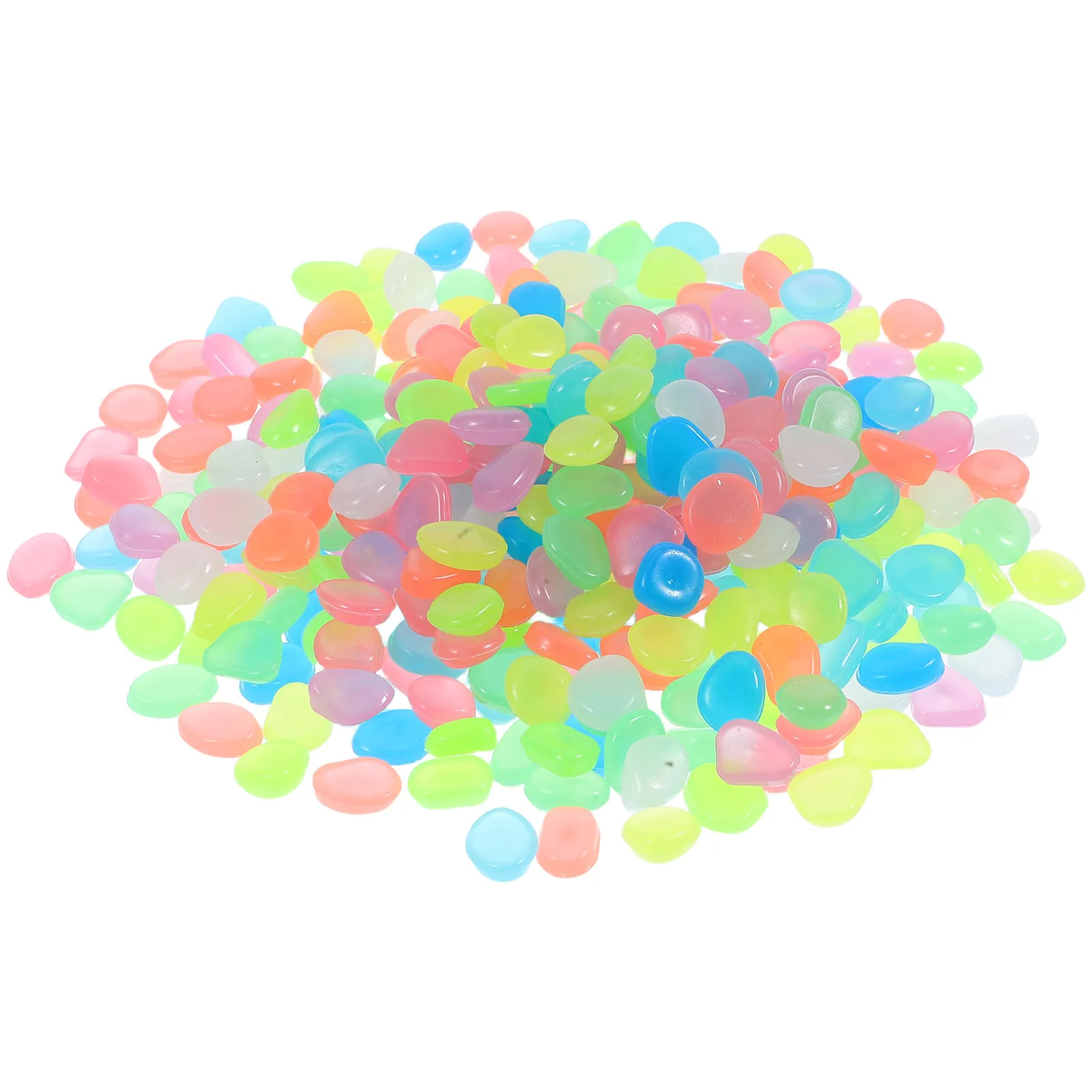 500Pcs Glow in The Dark Luminous Garden Pebbles for Aquarium Fish Tank Decoration Outdoor Landscaping Patio Plants Flowerpot