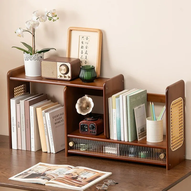 Nanzhu desktop bookshelf retractable table finishing rack corner rack multi-layer simple storage rack