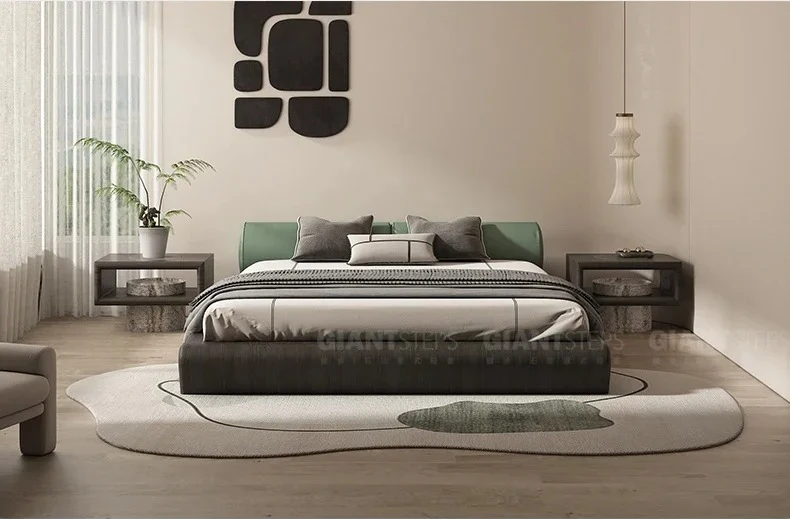 A  Natural marble bedside table through window glass bedroom bedside table