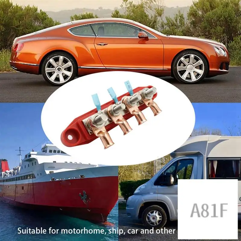 

Busbar Box Plate 250A Integrated Specification Current Busbar Cable Box Power Box Parts For RV Yacht Car Red