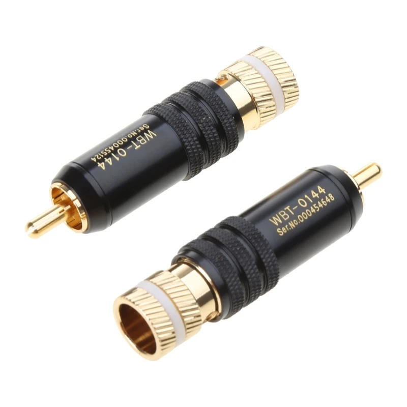 4 Pcs WBT-0144 Gold Plated RCA Plug Lock Soldering o/Video Plugs Connector P9JD