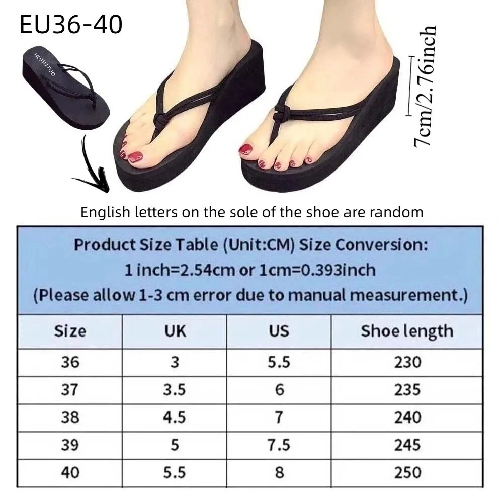 All Match EVA Thick Soled Flip Flops Slides Sandals Anti Slip Beachwear Flip Flops 7CM Streetwear Thick Soled Shoes Summer