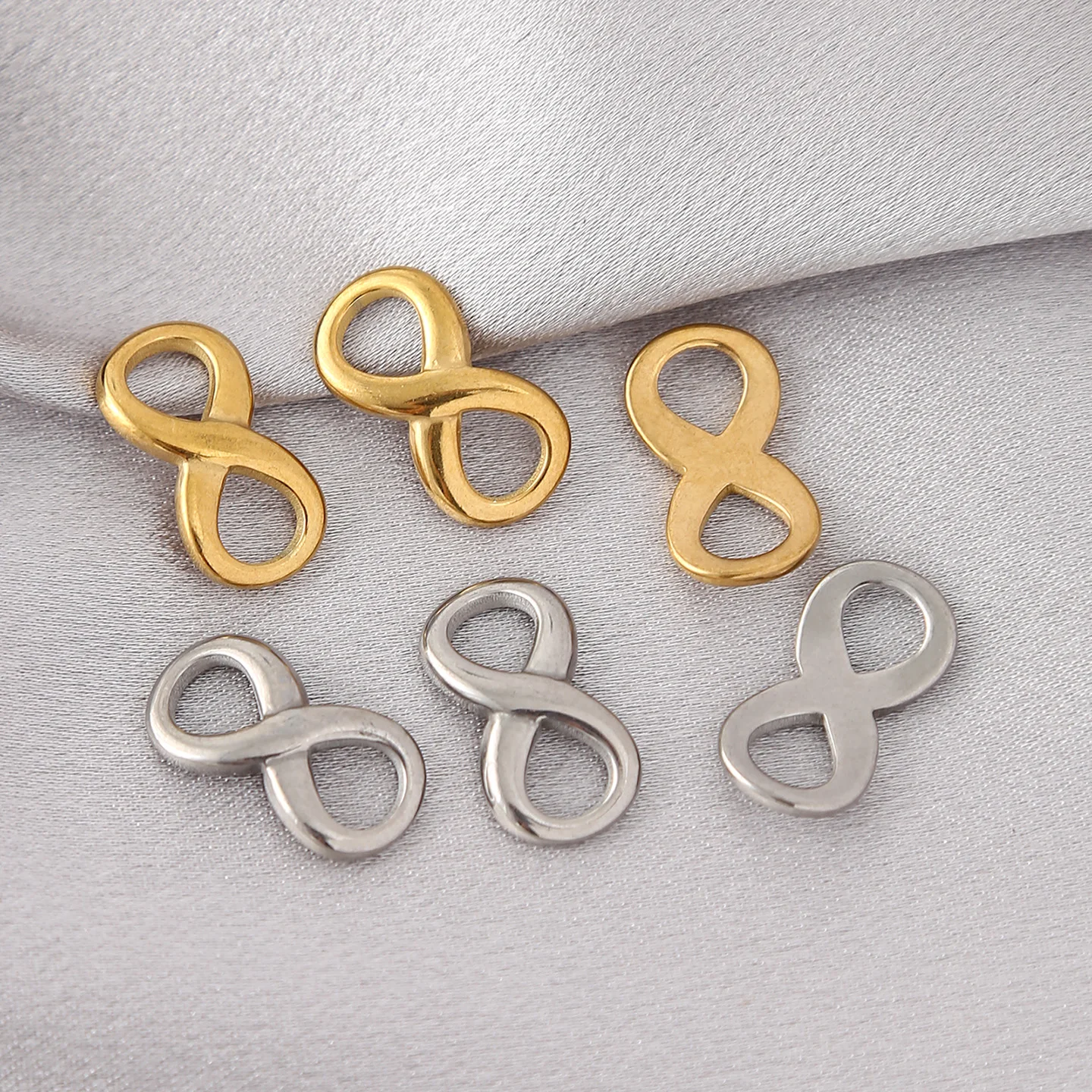 

10 шт., бесконечные 8-образные подвески в форме сердца из нержавеющей стали, подвески для изготовления ювелирных изделий своими руками, подарков, ожерелья, браслетов, фурнитура