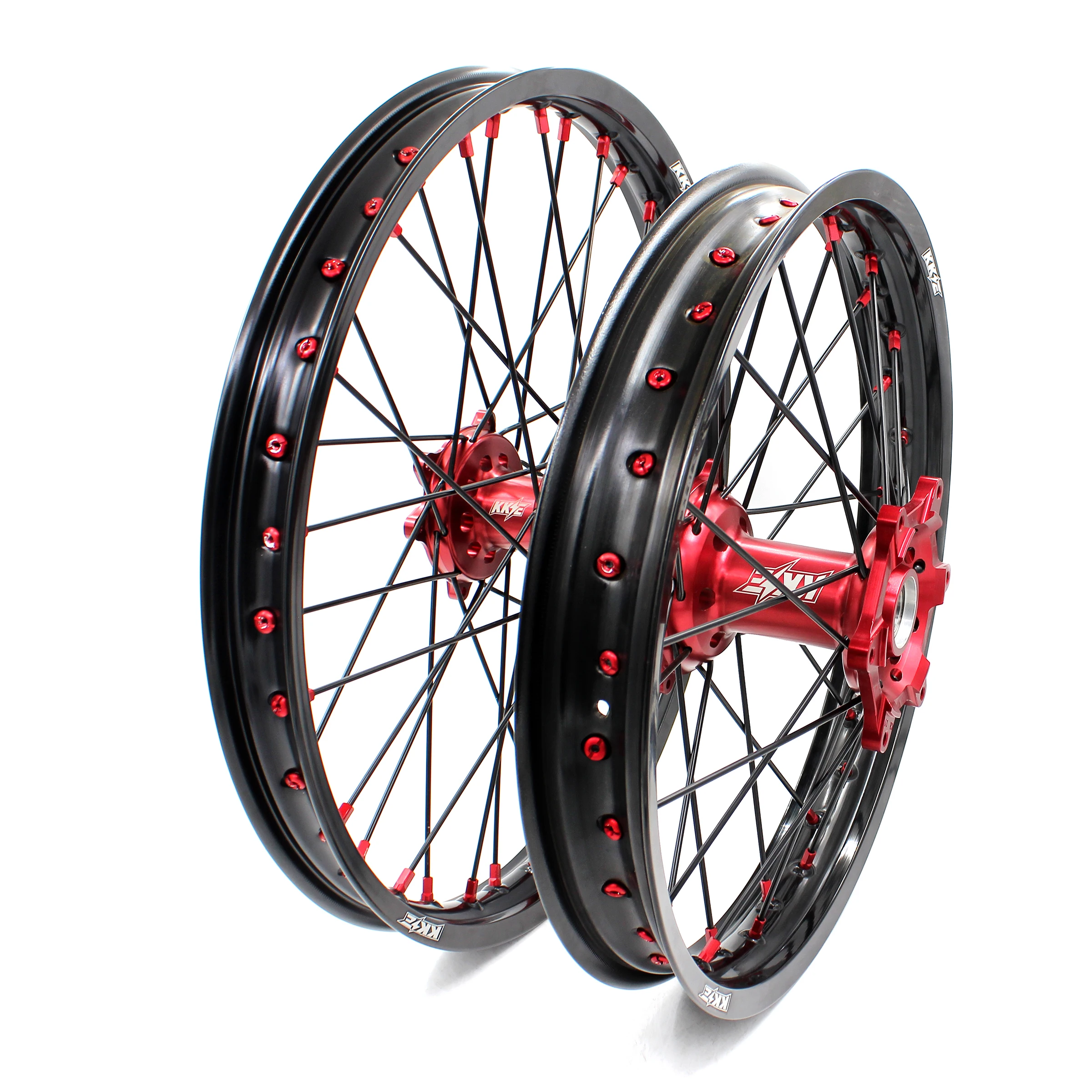 

【2025】 Motorcycle Dirt Bike Spoked Alloy Wheel Rims Set Fit CRF250R CRF450R CRF450RX CRF450L Rally 2021 Black Spoke And Rim