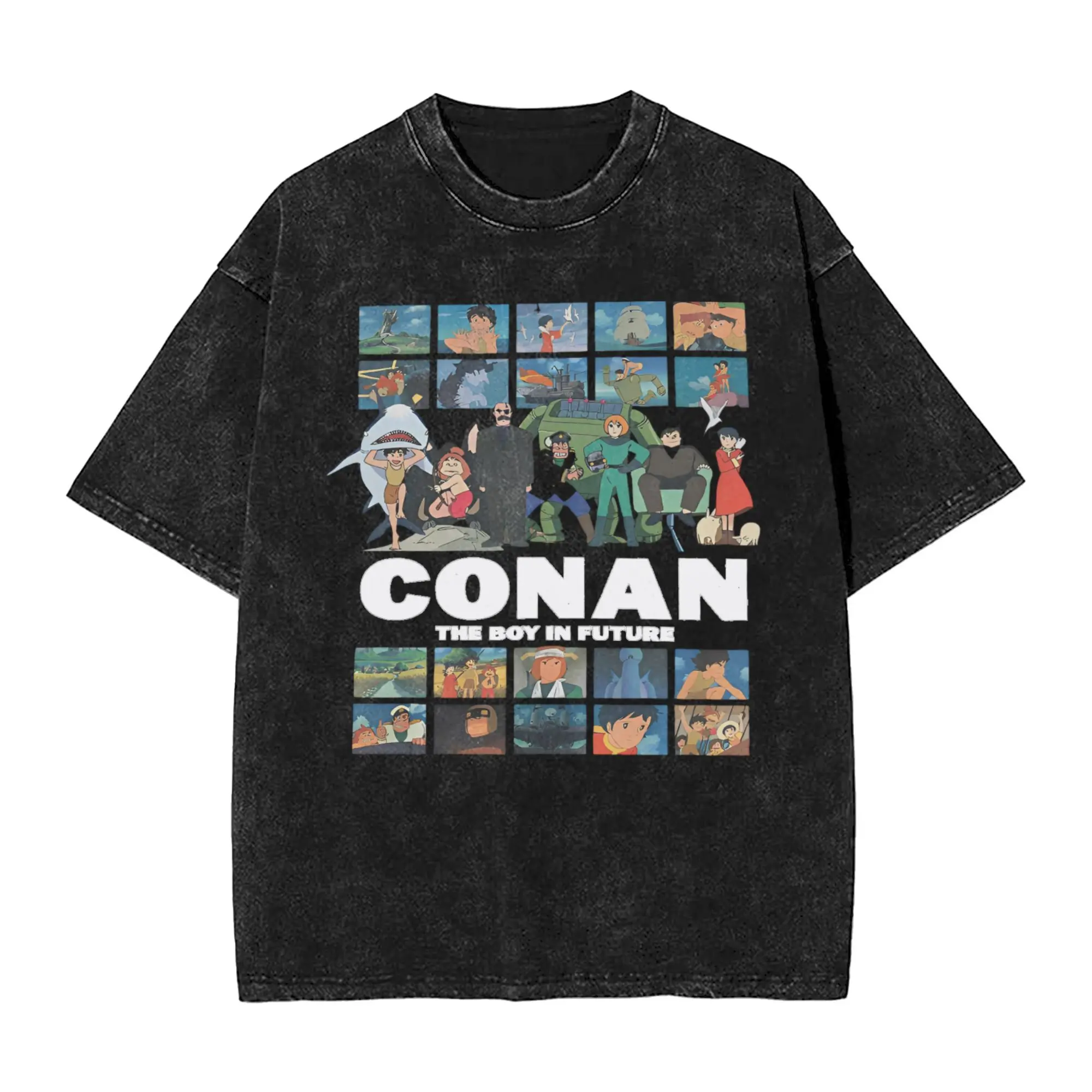 Men's Anime Cartoon Conan The Future Boy T Shirts  Tees Summer Short Sleeve T-Shirt O-Neck Fashion Casual Tshirt Hot Sale
