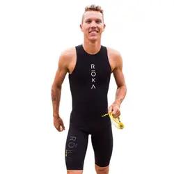 New ROKA Triathlon Suit Men's Short Sleeve Cycling Tights Skinsuit Ropa Ciclismo Summer Quick Dry Bicycle Kit One Piece Bodysuit