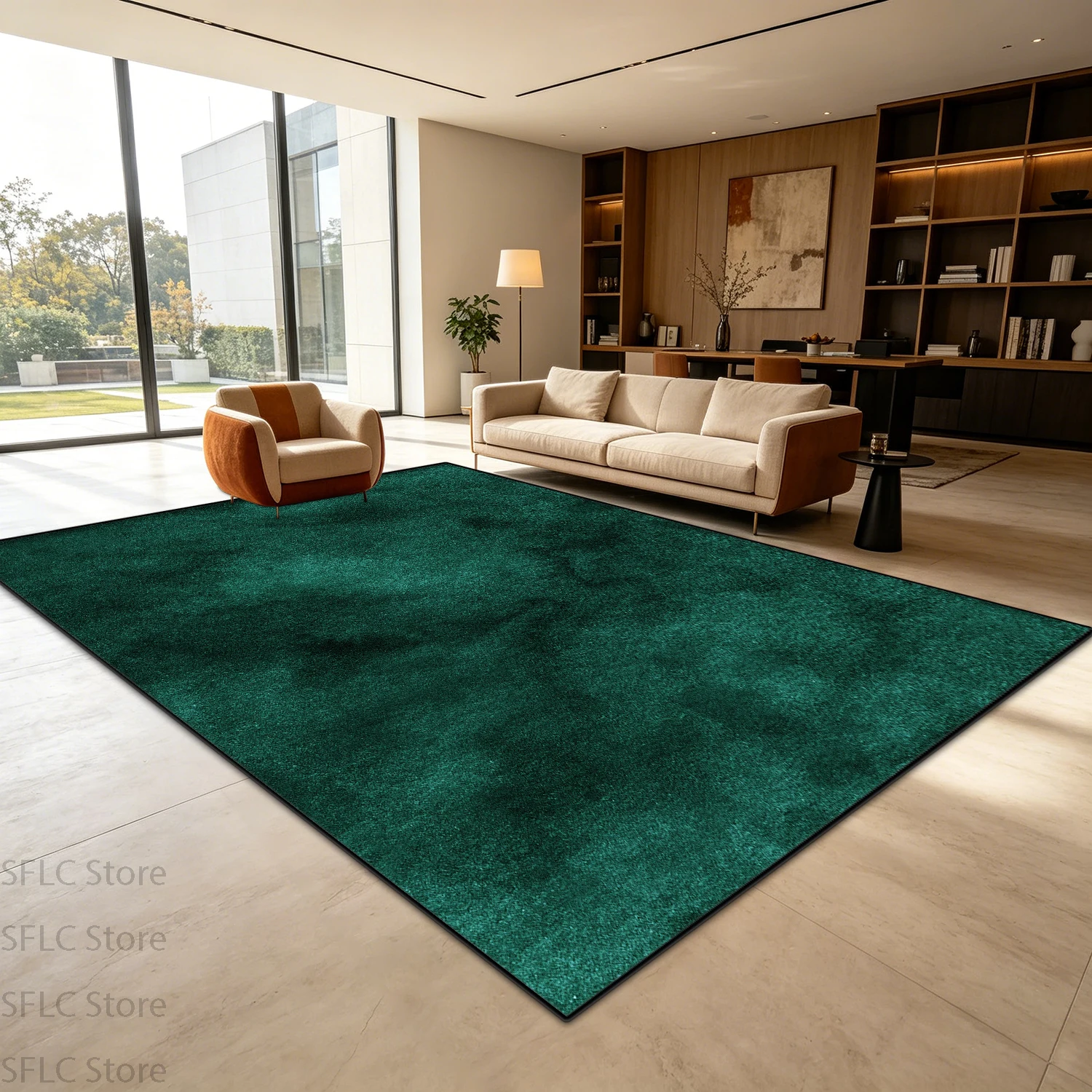 Ins Modern Solid Color Living Room Big Size Carpet Decoration Home Non-slip Washable Bedroom Bedside Mat Soft Fluffy Office Rug