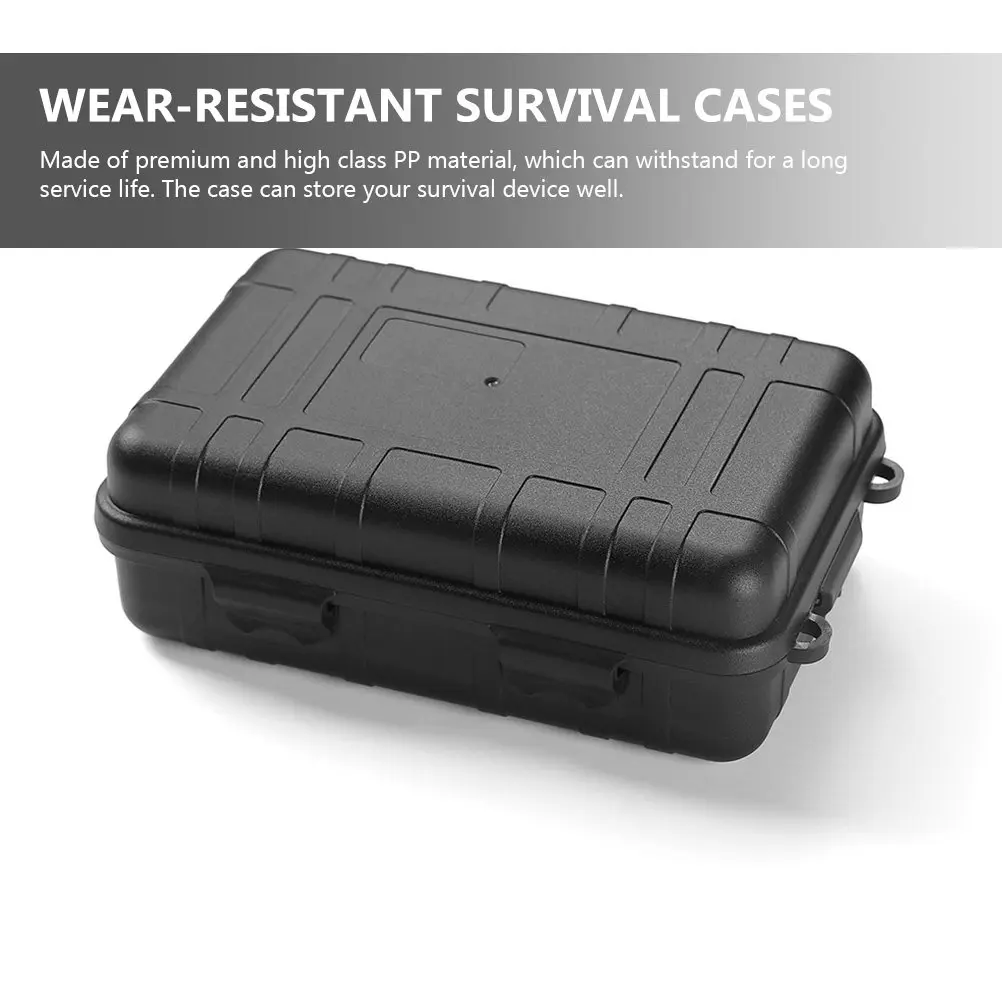 2Pcs Survival Storage Box Lightweight Portable Outdoor Shockproof Wear-Resistant Survival Organizer Case