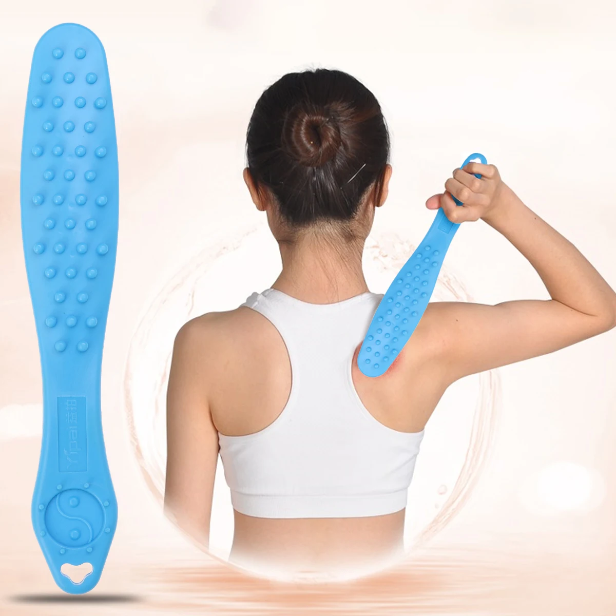 

Durable Red Silicone Massage Pat Stick Portable Acupoint Therapy Tool for Back Neck Legs Waist Relaxation Fatigue Relief