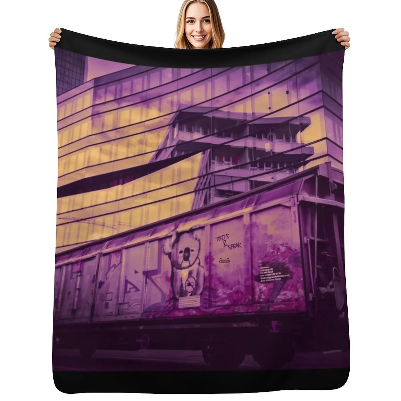 Urban Koala Bear / Swiss Artwork Photography Throw Blanket Soft Beds Picnic Quilt anime Plaid christmas gifts Blankets