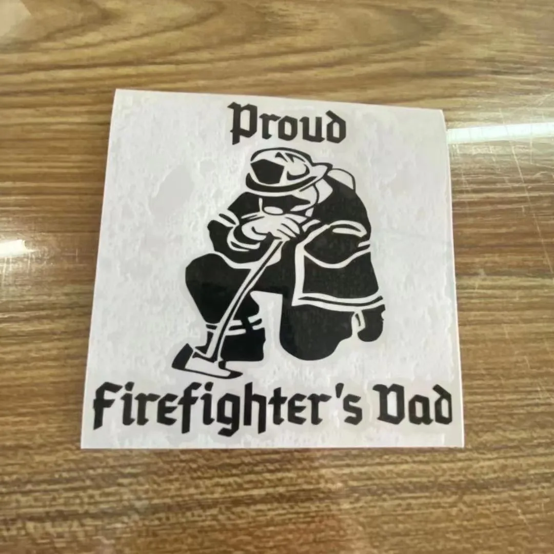 يقوم أبي رجال الإطفاء بتصميم نافذة ممتص الصدمات مرآة الرؤية الخلفية المزخرفة من الفينيل لملصقات تزيين السيارة والدراجات النارية #4