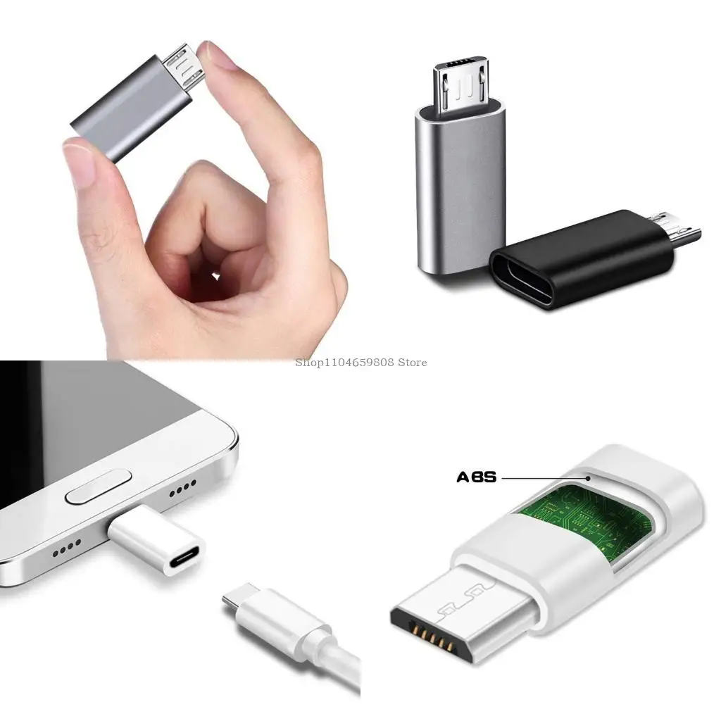 

Black/Silver Adapter for Type C Female to Micro Male