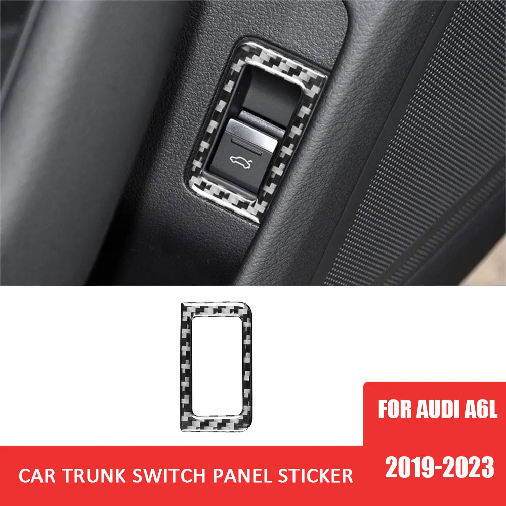 

Car Trunk Switch Decor Cover Trim Sticker Decal Carbon Fiber Sticker for Audi A6L 2019-2023 Auto Interior Accessories