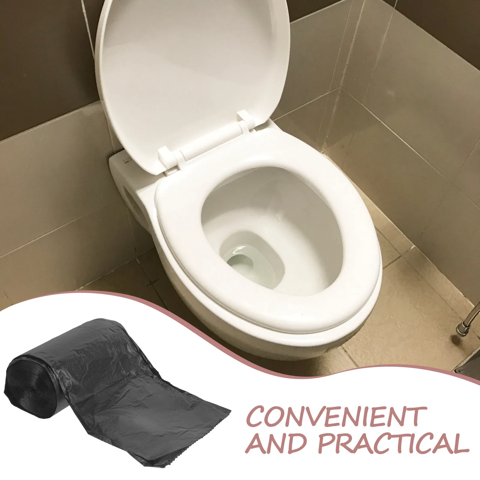 100 Pcs Bucket Toilet Bags Camp Travel Potty Portable for Camping Clear Toiletry Traveling Trash