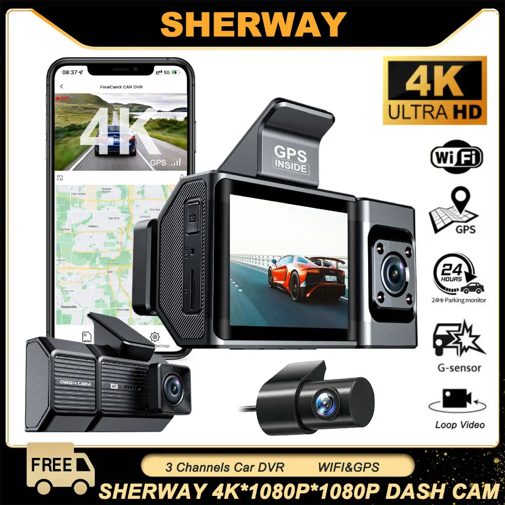 Dash Cam 4K Uhd 3 C… - image