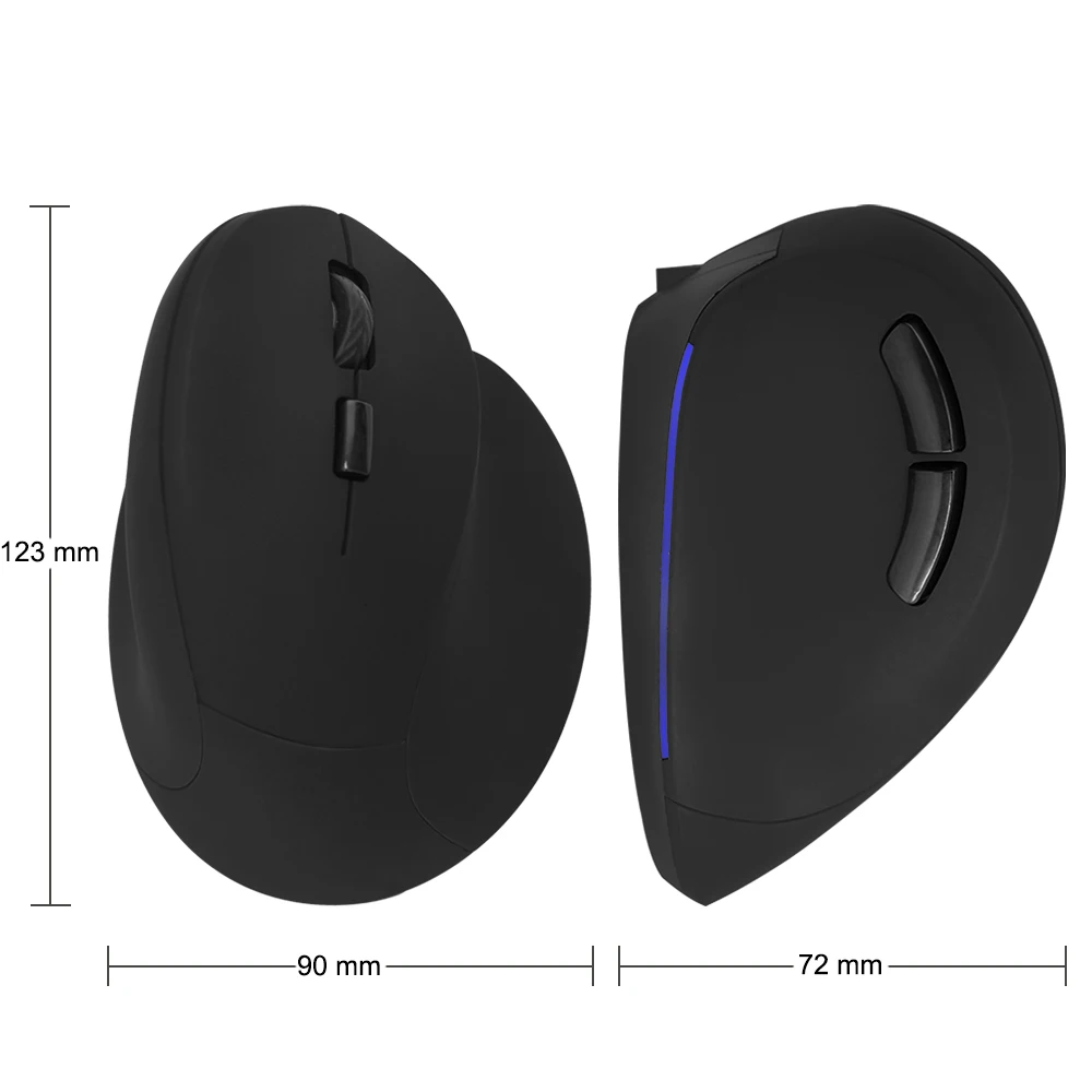 CHYI-ratón inalámbrico Vertical ergonómico, recargable, para juegos de ordenador, 1600 DPI, óptico USB, 6 botones, ratón de mano grande para PC