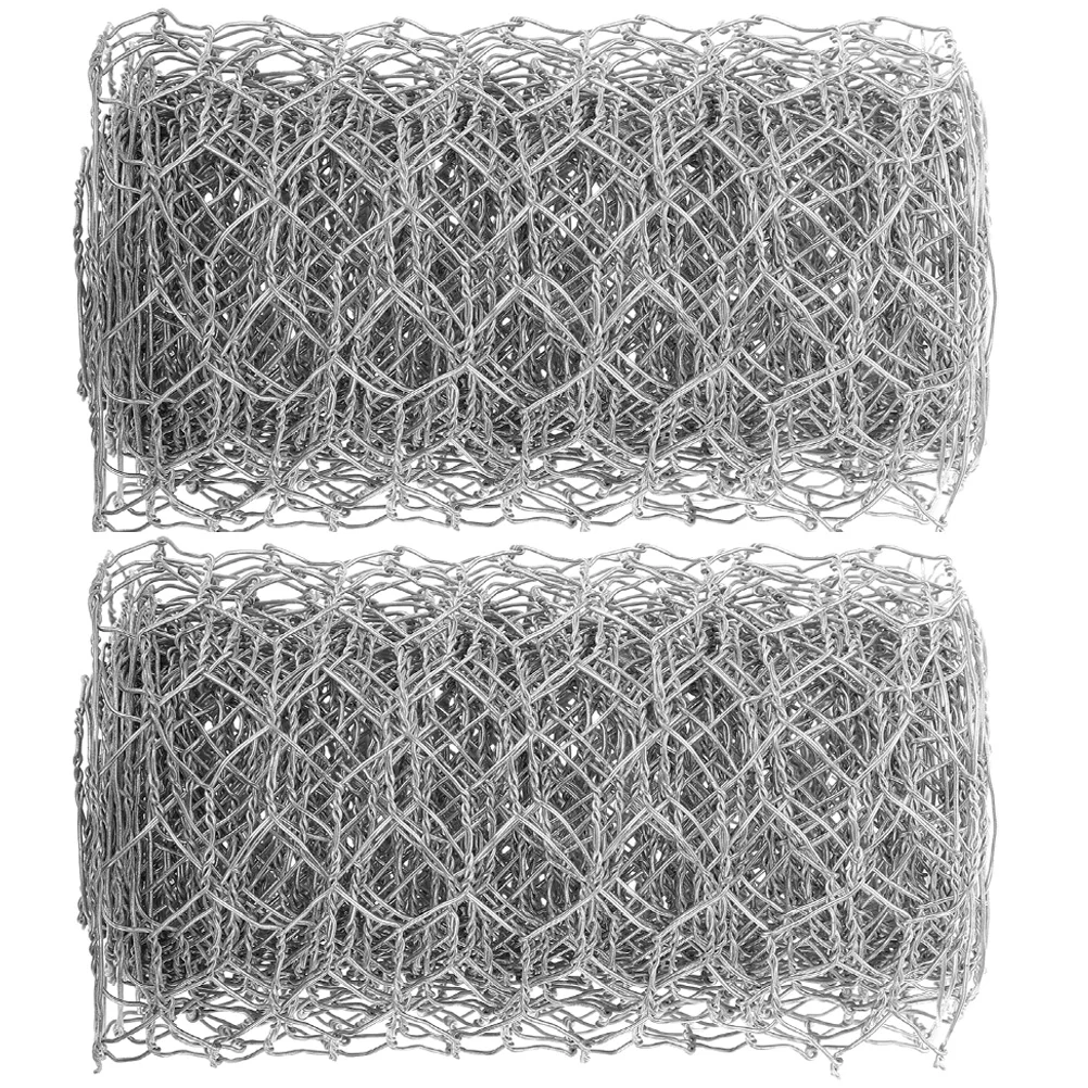 2 Pcs Hexagonal Galvanized Chicken Wire Mesh Netting 0.1m x 1m Craft Home Farm Garden Fencing Poultry Floral Wire