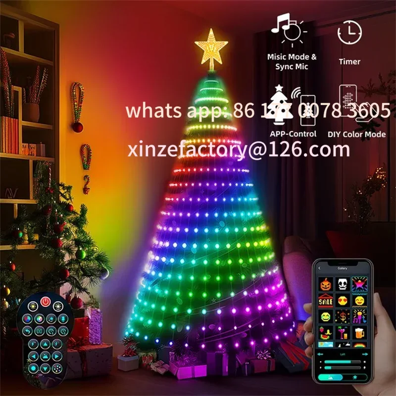 تخصيص شجرة عيد الميلاد LED أضواء 400 المصابيح الذكية RGB LED سلسلة أضواء عطلة الديكور ل داخلي في الهواء الطلق شجرة APP/عن بعد #2