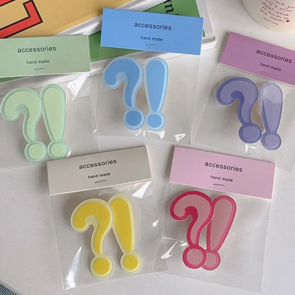 Jewelry Funny Question Mark Hair Clip Sweet Hairpin Exclamation Mark Barrettes Acrylic Creative Hair Styling Accessory