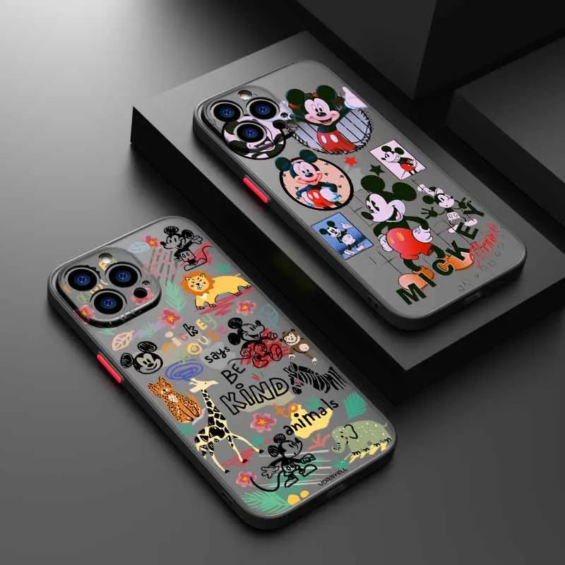 Disney Mickey Mouse For Samsung Galaxy S25 S24 S23 S22 S21 S20 S10 S9 Lite Ultra Plus FE Frosted Translucent Phone case Funda