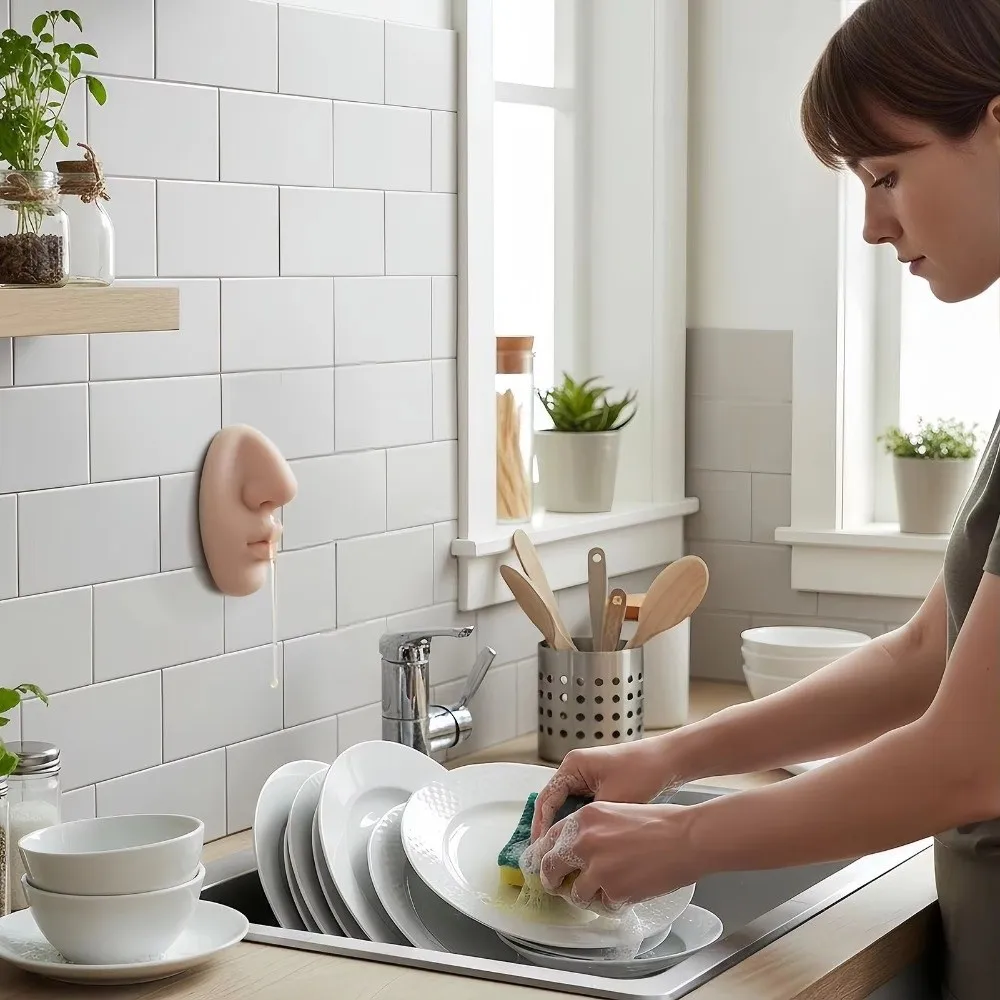 

Подарки, диспенсер в форме носа, многоразовый силиконовый диспенсер для жидкого мыла, настенный держатель для мыла для рук в ванной комнате