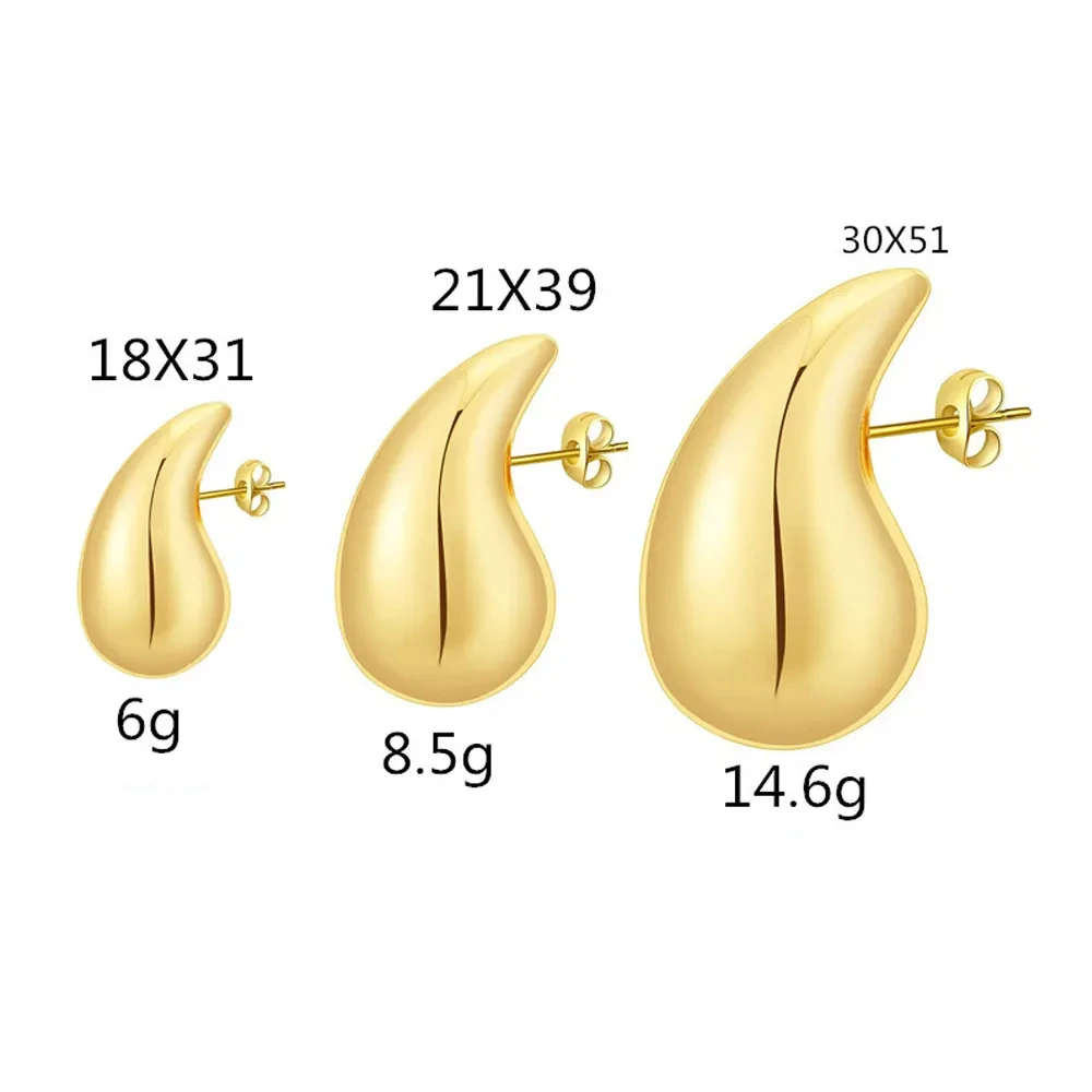 

Peri'sBox 31mm-51mm Metal Smooth Water Drop Series Women's Earstuds Chunky Large Exaggerated Jewelry Gifts Popular ear pendants