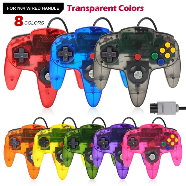8 cores com fio gamepad para n64 console joypad controle para n64 clássico joystick retro game console gamepad acessórios