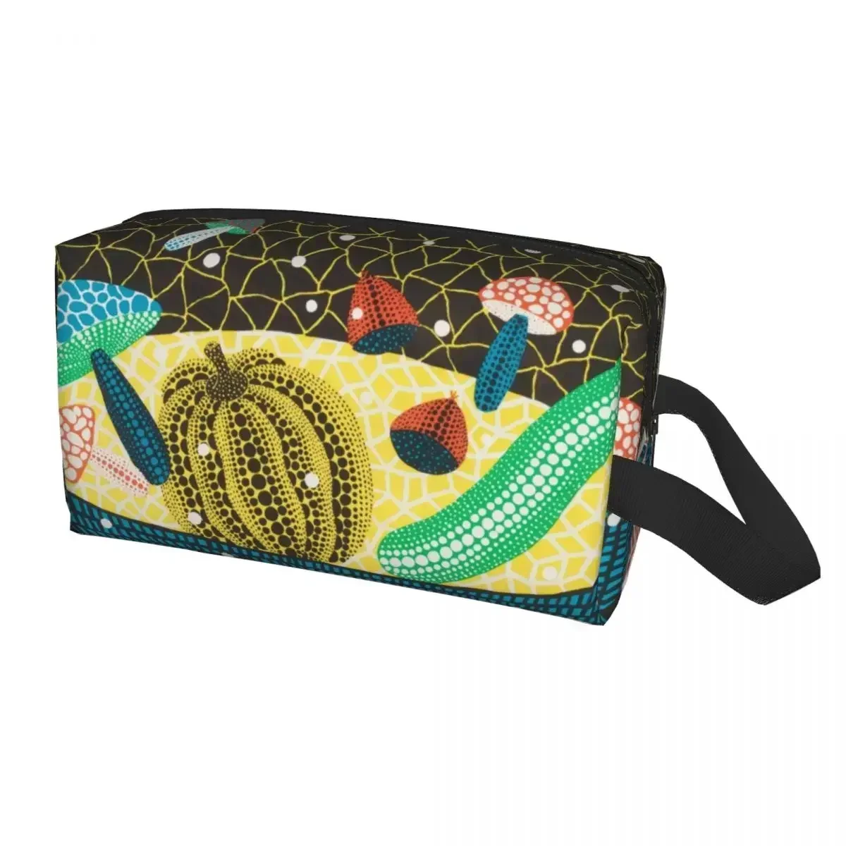 Abstract Art Yayoi Kusama Toiletry Bag for Women Pumpkin Makeup Cosmetic Organizer Ladies Beauty Storage Dopp Kit Box