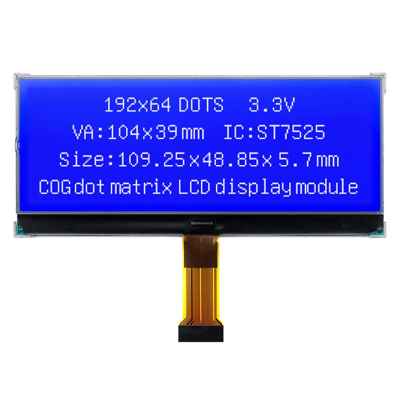 

19264COG module LCD screen ST7525 driver chip blue film plug-in FPC 3.3V SPI serial/parallel port