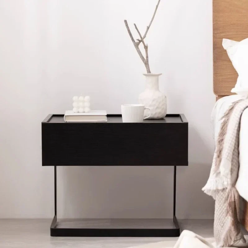 

Nordic Organzizer Nightstand Table Minimalist Black Korea Drawers Bedsides Table Space Saving Small Szafki Nocne Hotel Furniture