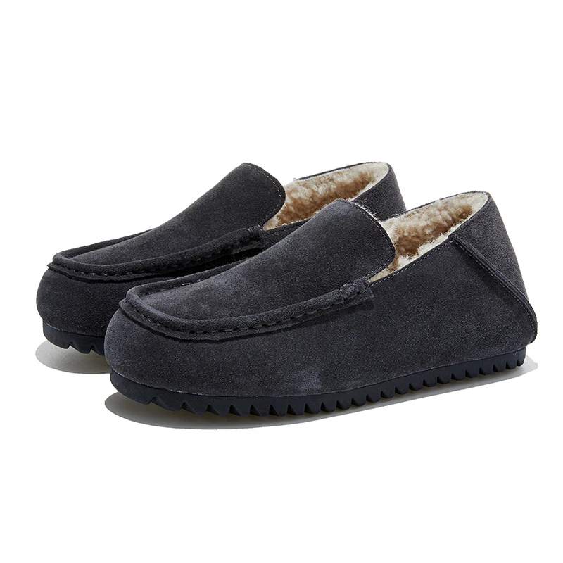 2025年新作-フラットローファー-本革-冬用-暖かい-レディースシューズ-大きいサイズ-スリッポン-バレエスタイル-リゼンシューズ-女性用