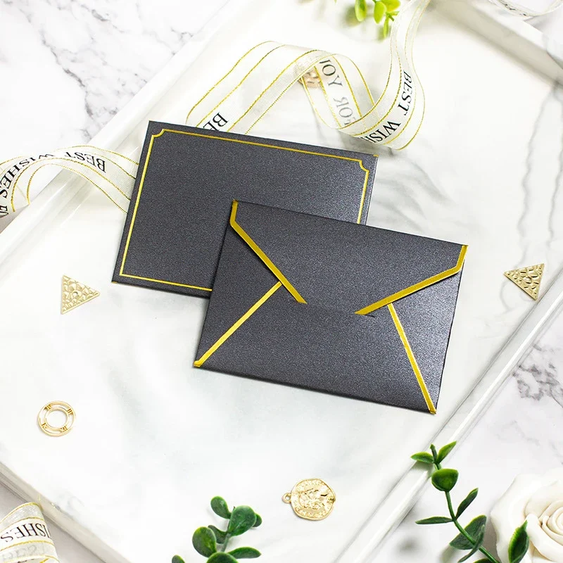 50pcs 17.5x12.5cm Envelopes for Invitations Postcards Gift Message Pearl Paper 200g Wedding Business Stationery Storage Bag