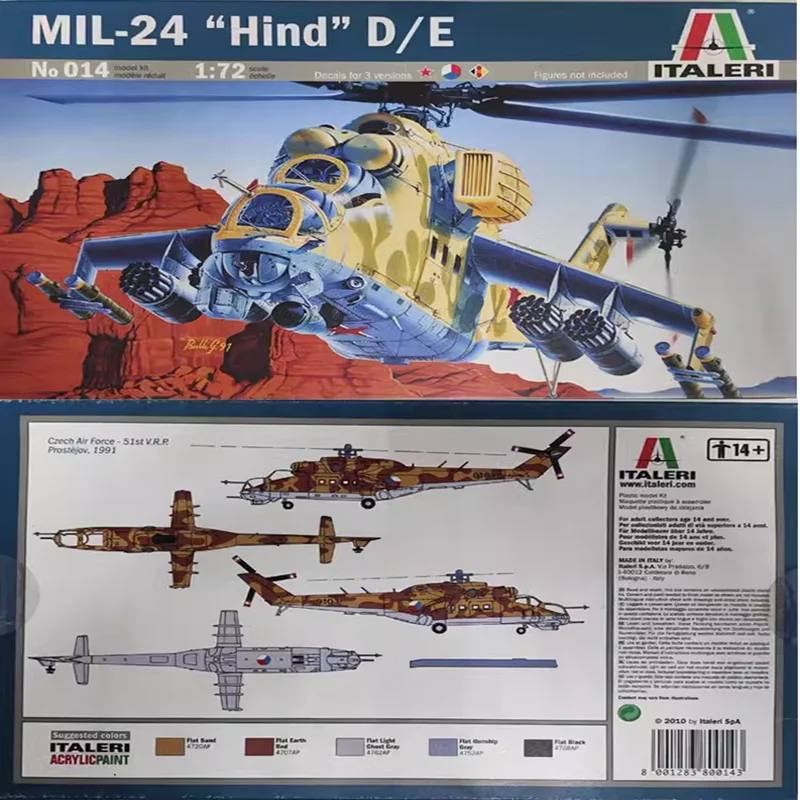 Assembled Aircraft Model 1/72 Russian Mi-24 Deer Helicopter Assembly model Toys