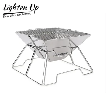 라이트업 캠핑 스토브, 스테인레스 스틸 백패킹 스토브, 휴대용 접이식 목재 연소 스토브, 피크닉 바베큐 캠프 하이킹용