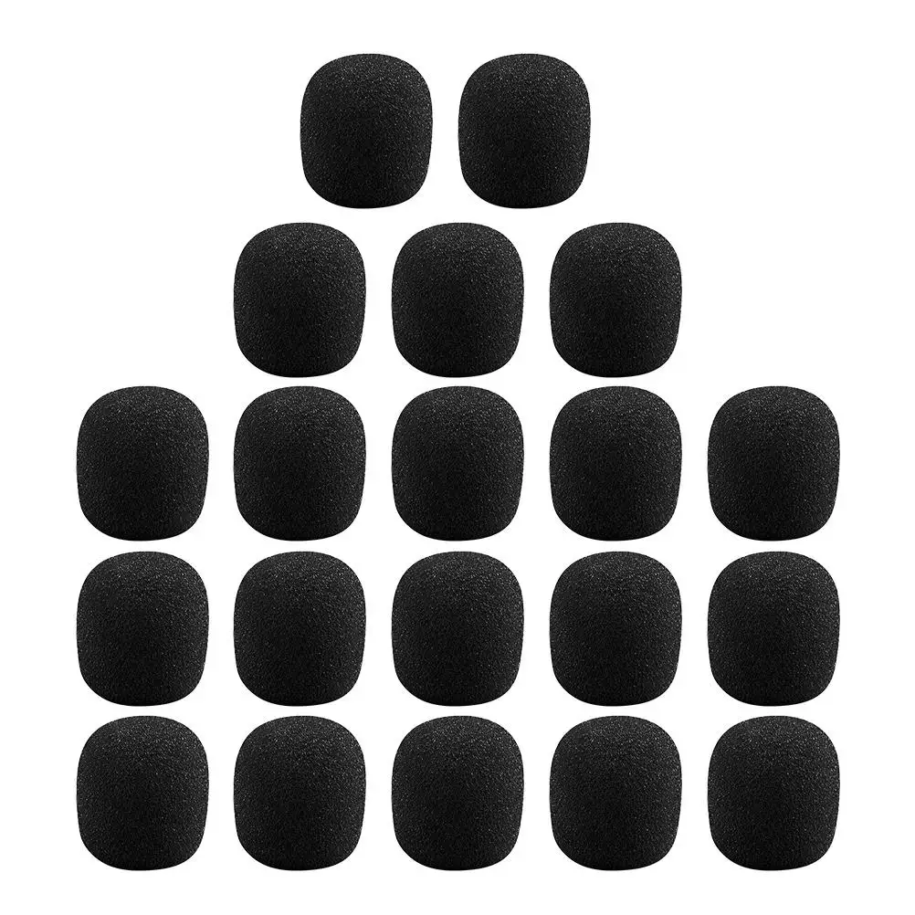 

20pcs Microphone Covers 30x24x13mm Black Replacement Protective Mic Sponge Lapel Accessories Dust