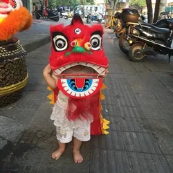 Simple Kid Size Lion Dance Costume Children Lion Dance Costumes Chinese Cosplay Props  Mascot