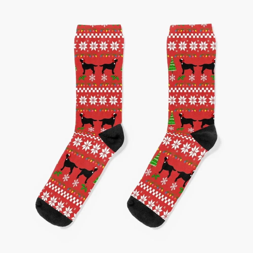 

Black Labrador Happy Christmas Sweater Pattern Socks bright garter Men's FASHION Socks Girl Men's