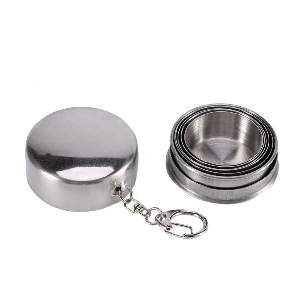 UPORS 75/150ml Hip Flask Cup Foldable Stainless Steel Wine Cups Russia Mini Whiskey Alcohol Hip Flask Outdoor Shot Flask 1pcs