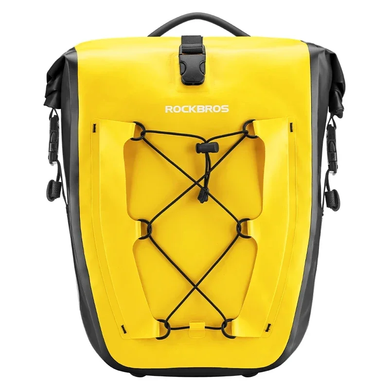 ROCKBROS Waterproof 25L Bike Rack Bag Travel Cycling Bag Basket PVC Bicycle Rear Rack Tail Seat Trunk Bag 1PCS image 3