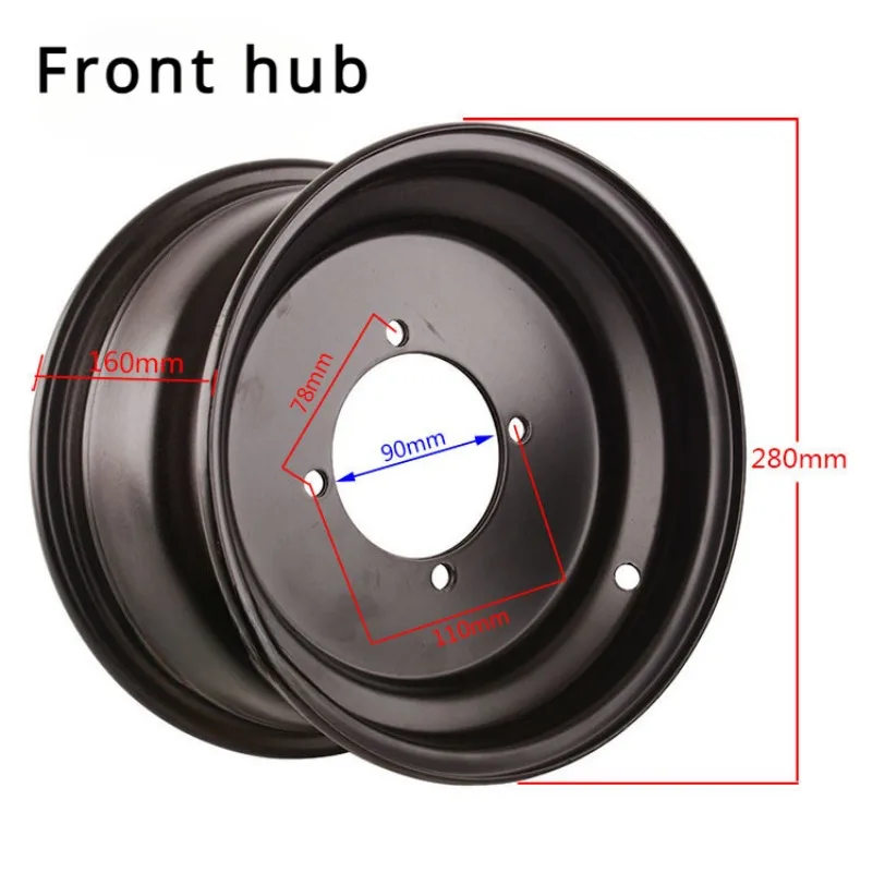 10Inch Front/rear Rim Wheel 90mm Hole Fits 22x10-10 /23x7-10  Tyres Buggy ATV Quad